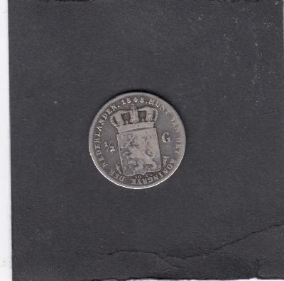 Beschrijving: 1/2 Gulden WILLEM II 